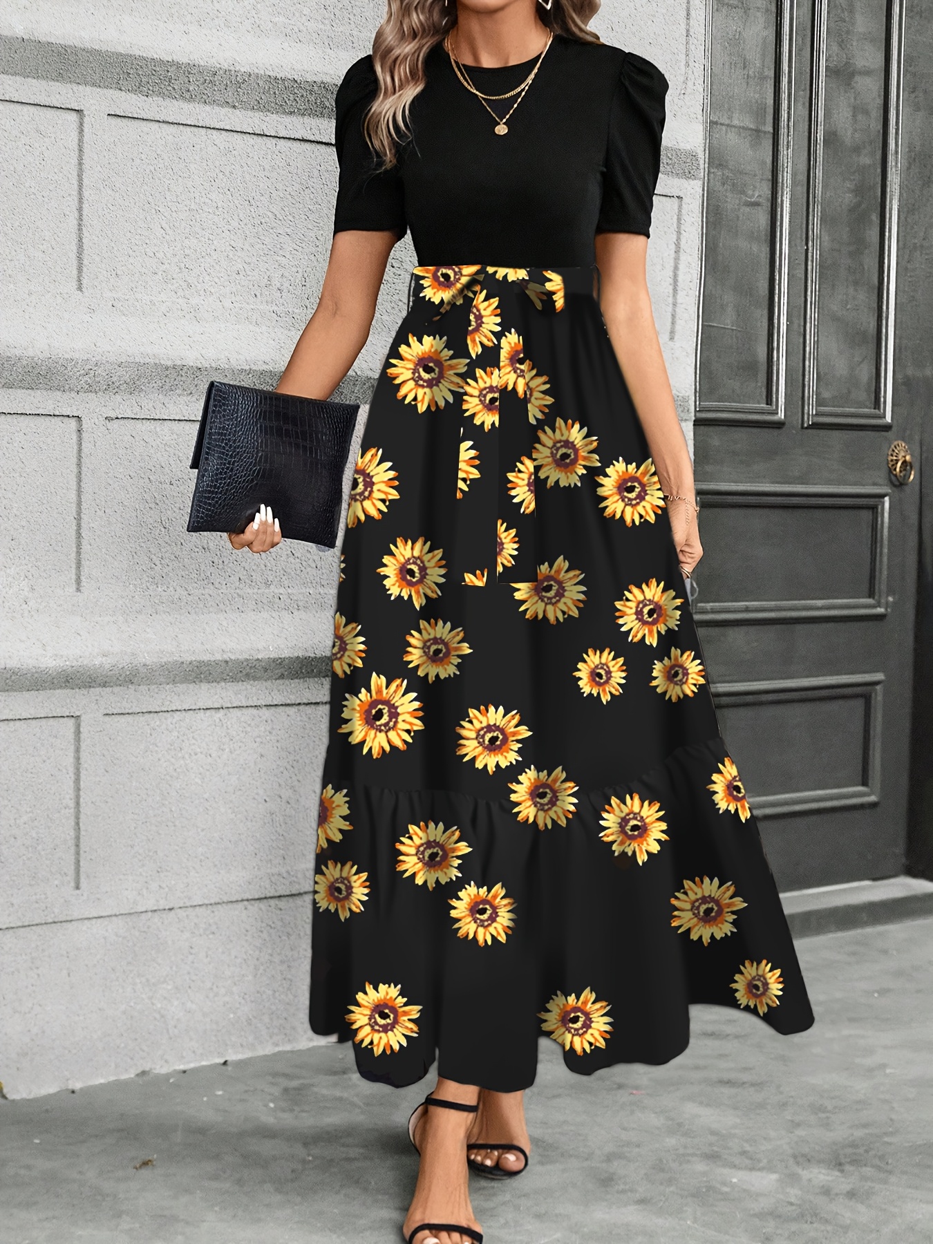 sunflower dress sold on Temu United States