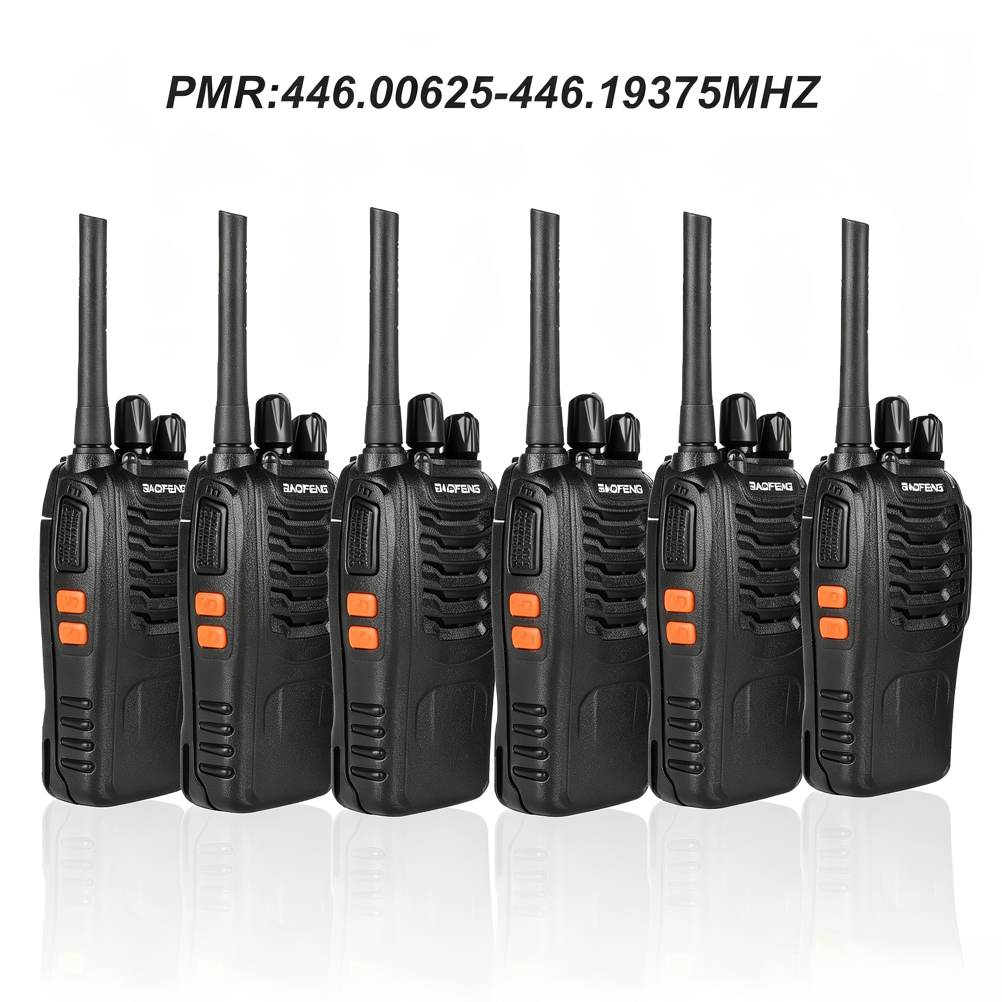 Image of 6pcs Baofeng 88e Handheld Walkie Talkies, Frequency 446 Mhz, Rechargeable 1500mah With 16 Channels Ctcss/dcs, 1-3km Long Distance Radio For Camping Hiking Survival, Ideal Christmas Present For