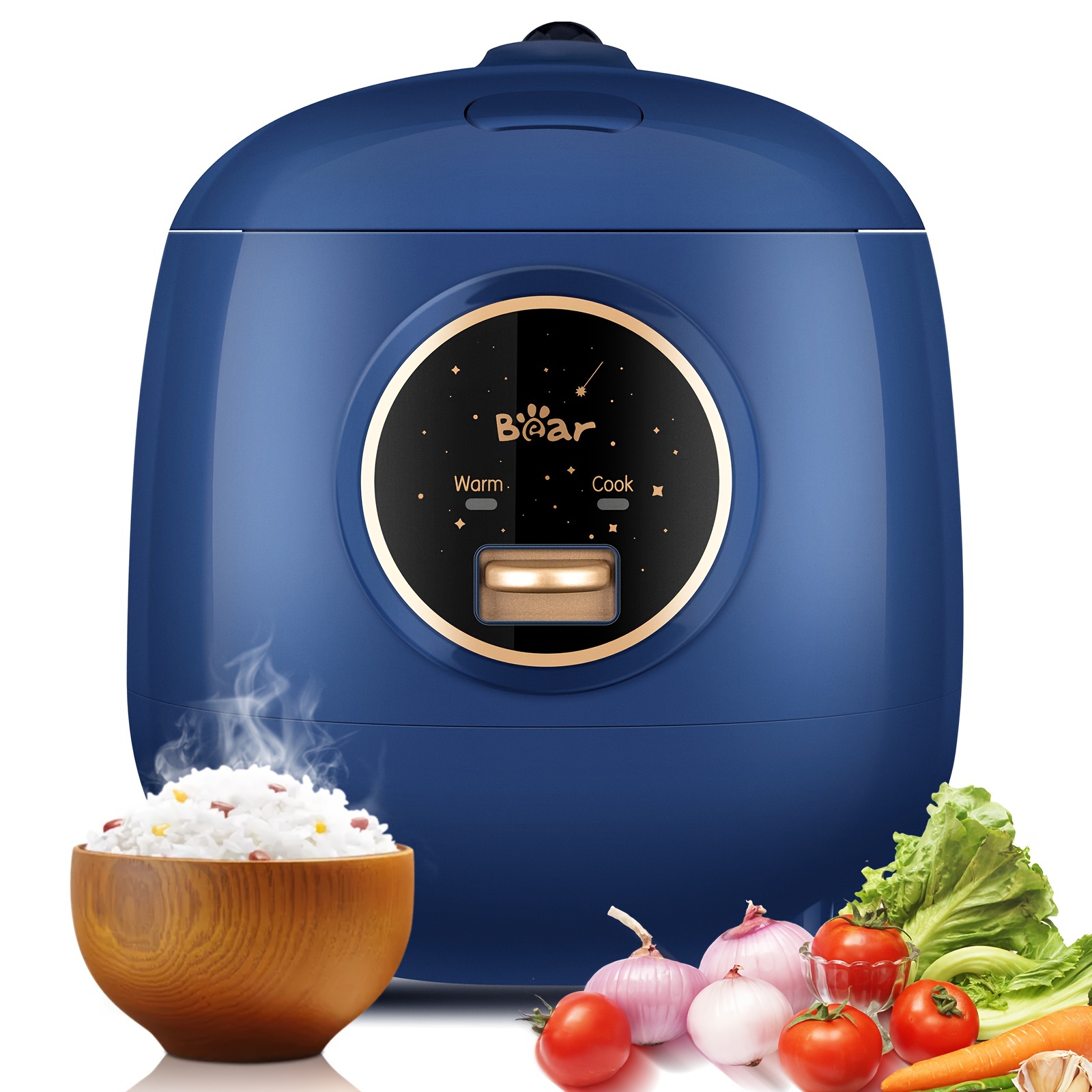 

Rice Cooker 2 Cups , 1.2l Portable Small Travel Rice Cooker, Bpa Free, To Cook And Warm , Blue