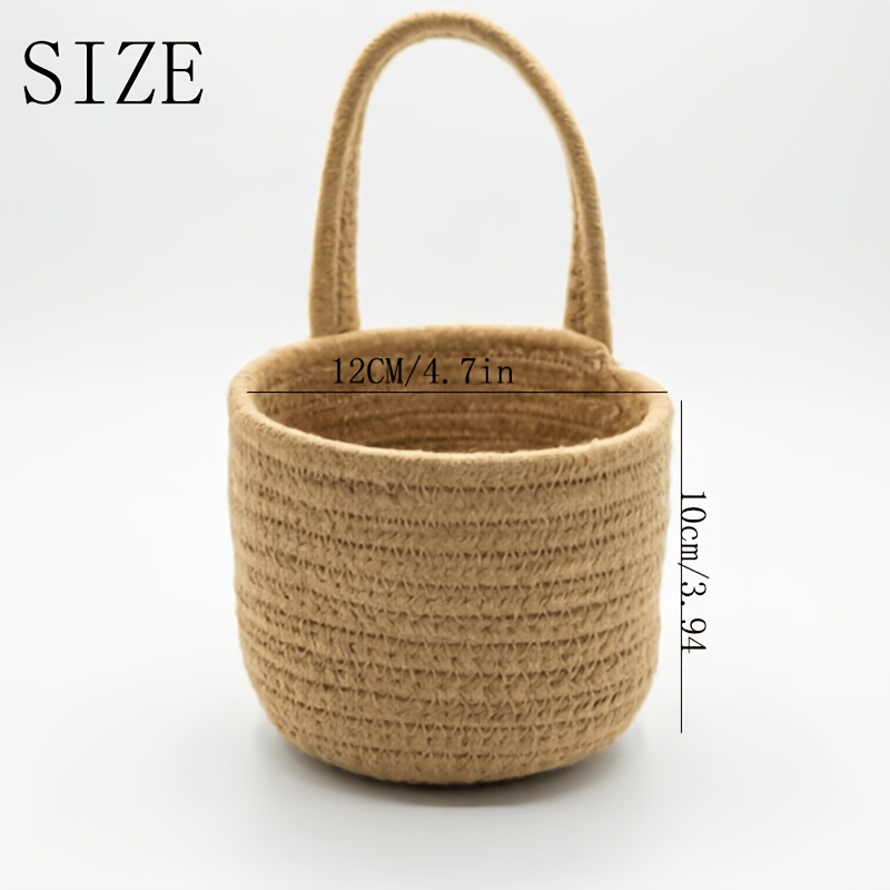 TEMU 1pc Hanging Storage Basket, Wall-mounted Storage Bag, Wall-mounted Storage Basket, Rustic Wall Decor, Suitable For Porch, Living Room, Bedroom,