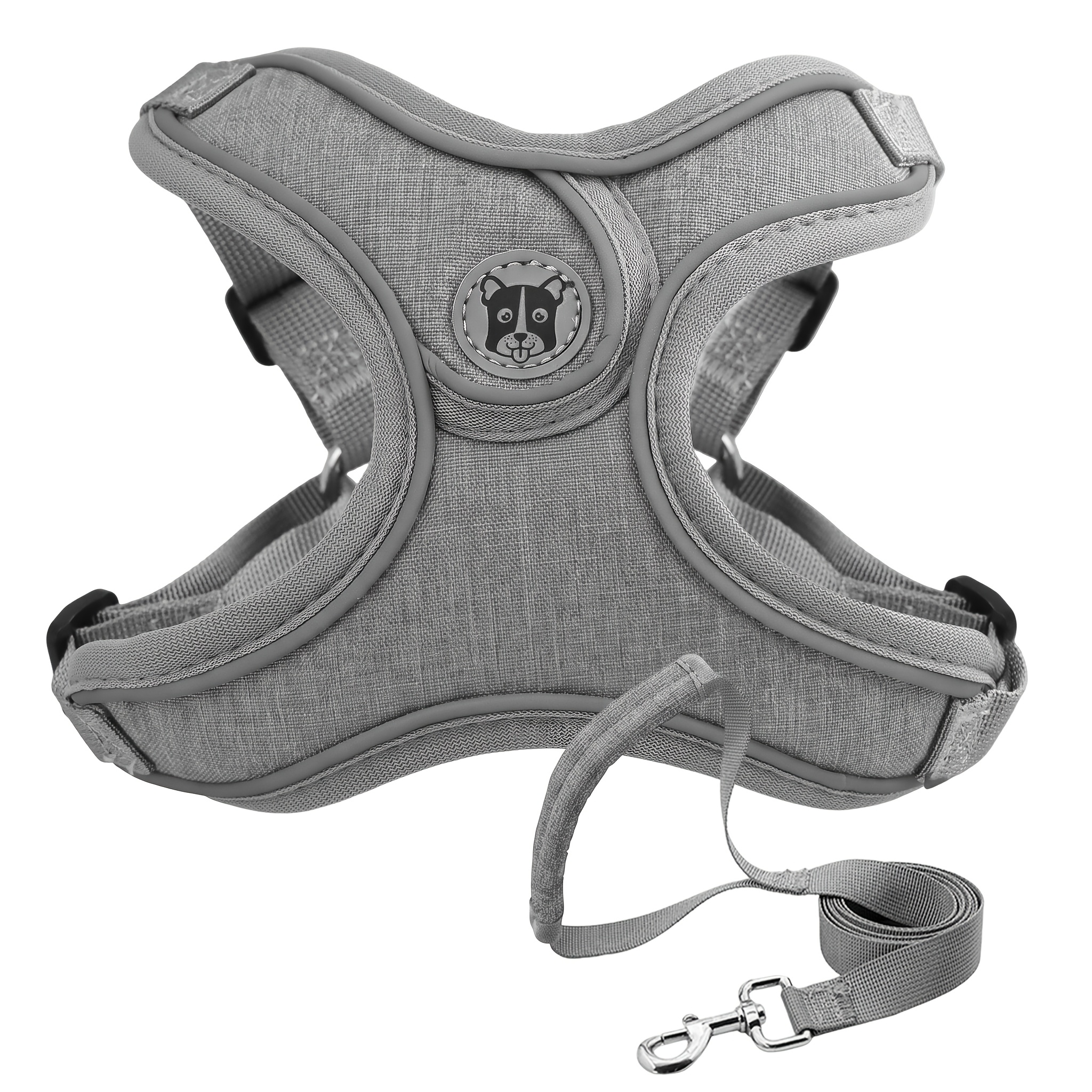 Adjustable Dog Chest Strap Vest And Traction Rope Set, Breathable With Reflective Strips, Suitable For Small And Medium Dogs