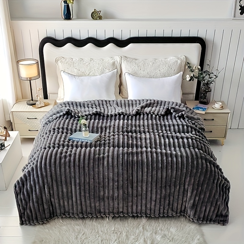 TEMU Soft Warm Versatile Faux Rabbit Leisure Fur Throw Blanket - Comfortable, Light Weight & Cozy Quilt For Bedroom, Living Room, Couch, Bed, Office,