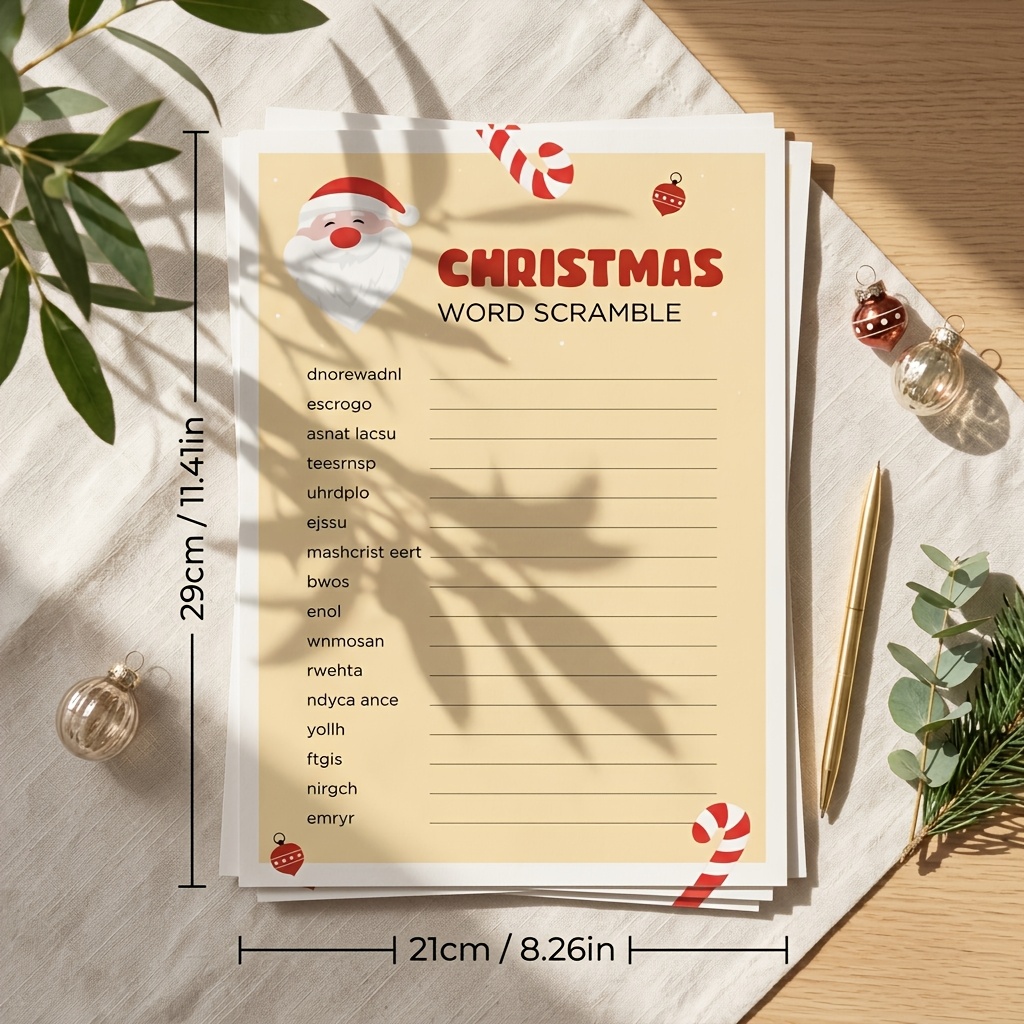 Christmas Word Scramble Game, 1pc/20pcs/30pcs