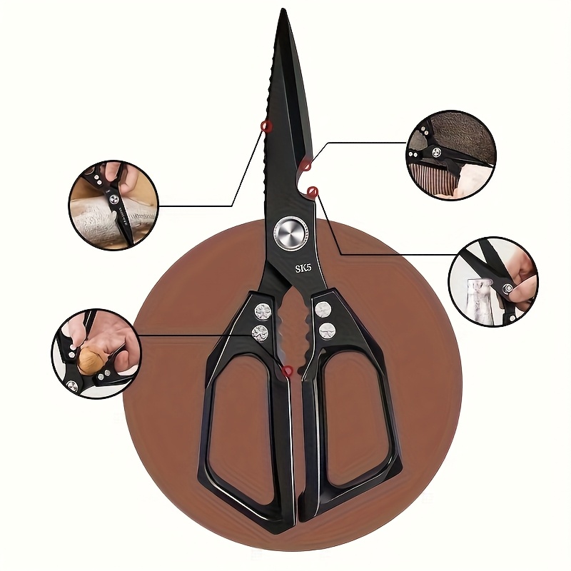 Image of Heavy Duty Stainless Steel Kitchen Scissors With Coating - , Ergonomic, Powerful Scissors For Chicken Legs, Deboning! And - Perfect For Duck, Goose And Vegetables, Poultry Scissors