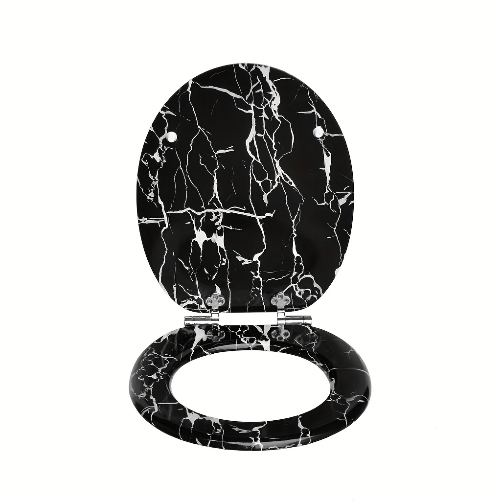 Sinobath Mdf Toilet Seat With Mechanism, Quick-release Function For O-shaped Toilet Seat, With Adjustable Hinges, Wooden Toilet Seat, Sturdy Quality