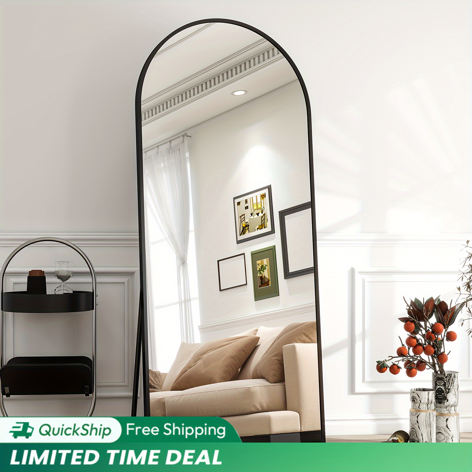 

Full Length Mirror, 71"x26" Oversized Floor Mirror Freestanding, Large Mirror Full Body Mirror With Stand, Hanging Mounted Mirror With Aluminum Alloy Frame For Bedroom, Living Room, Gold/black