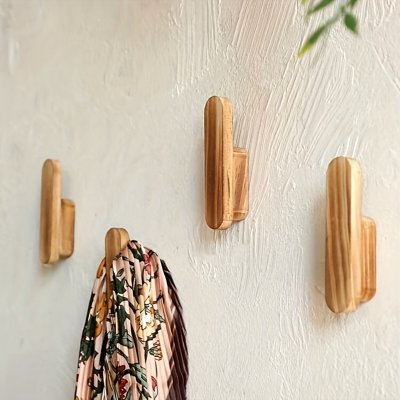 bohemian wooden wall hooks – vintage style organizer coats Temu