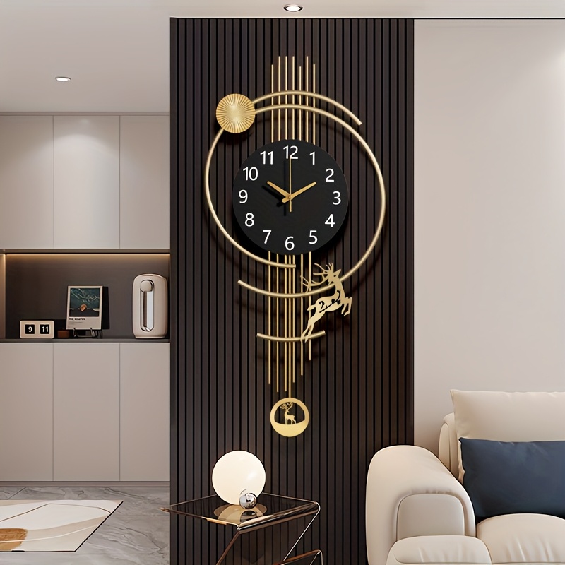 Reloj Colgante Silencioso, Decoración de Habitación con Movimiento de  Cuarzo Japonés, Gran Reloj Retro de Metal y Madera con Temática Fantasía de  Form