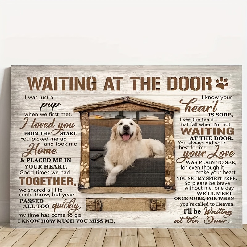 

Custom Dog Memorial Canvas With Wooden Frame - Pet Loss , Perfect Gift For Dog Lovers, , 11.8"x15.7, Room Decor