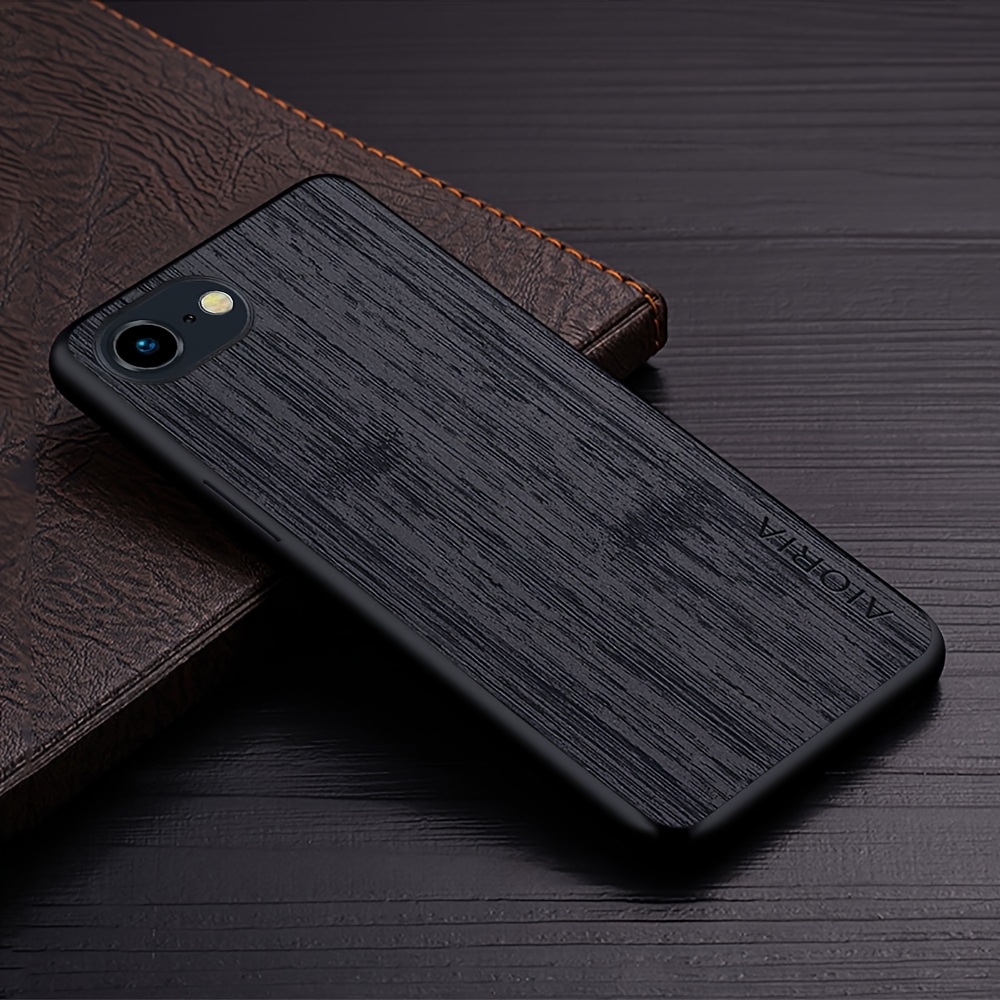TEMU Phone Case For Iphone 16e Se 2022 2020, Bamboo Wood Pattern, Faux Leather, New Cover, Anti-drop Design, Accurate Camera Hole