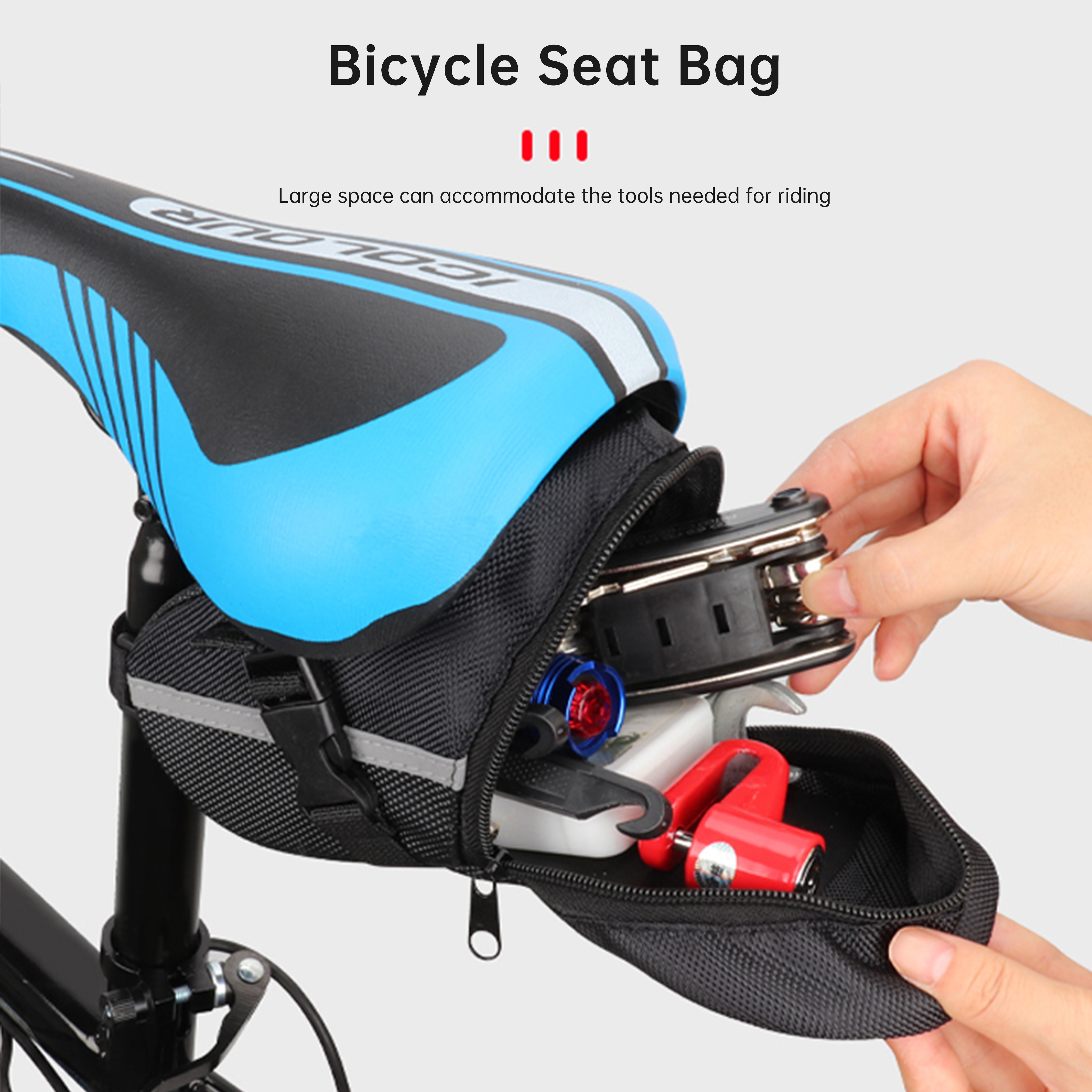 

Bicycle Seat Bag, Mountain Bike Saddle Tail Bag, Splash-proof Tool Accessory Bag, Rear Seat Cushion Bag, Bicycle Riding Equipment, Bicycle Phone Bag