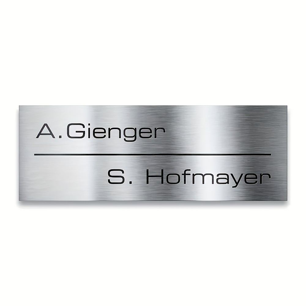 TEMU Custom Engraved Stainless Steel Name Plate, Brushed Metal Laser Engraving Door Sign, Personalized Text Rectangle Stainless Steel House Number