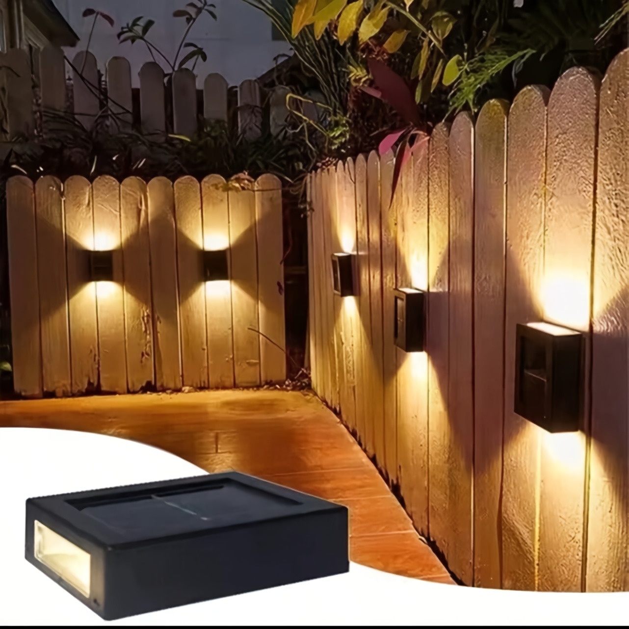 TEMU 2 Led Solar Wall Lights, Ip65 Warm Light, Up Down Outdoor Security Wall Lamps, Outdoor Lights, Solar Fence Lights Led Solar Wall Lights For Home