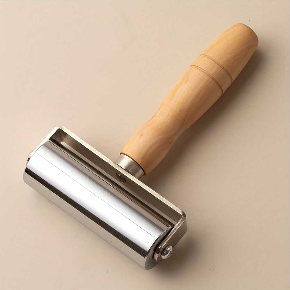 TEMU 1pc Leather Press Edge Roller, Seam Roller For Leather, Quilting Platen Tool, Leather Edge Creaser And Smoother, Leather Glue Laminating Roller,