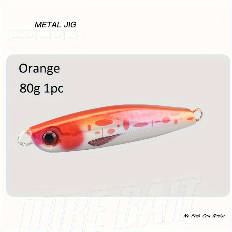 Deep Water Slow Fall Metal Lead Jig Slow Pitch Jigging Fishing Lures Back  Glow Fast,Pink/Blue/Orange/Silver, 100g/120g/180g
