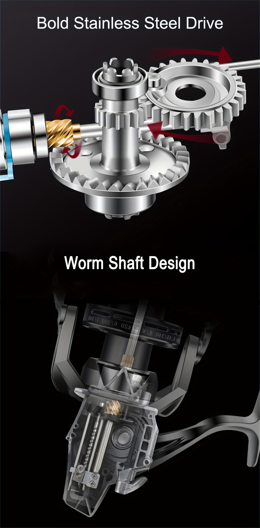 New Metal Fishing Reel Double Guide Rod Structure Long Casting Reel Model 8000-12000