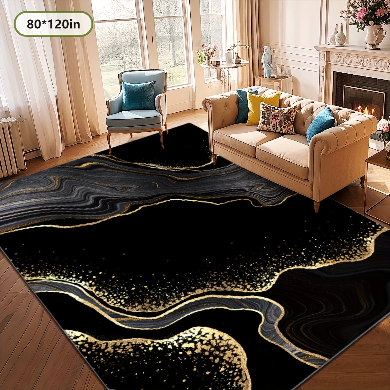 Cashmere-like Dark Pattern Carpet - Comfortable And Beautiful, Versatile For Living Room, Sofa Cushion, Door Mat, Bedroom, Outdoor, Mall, Cafe. Easy To Clean, Machine Washable, Multiple Sizes
