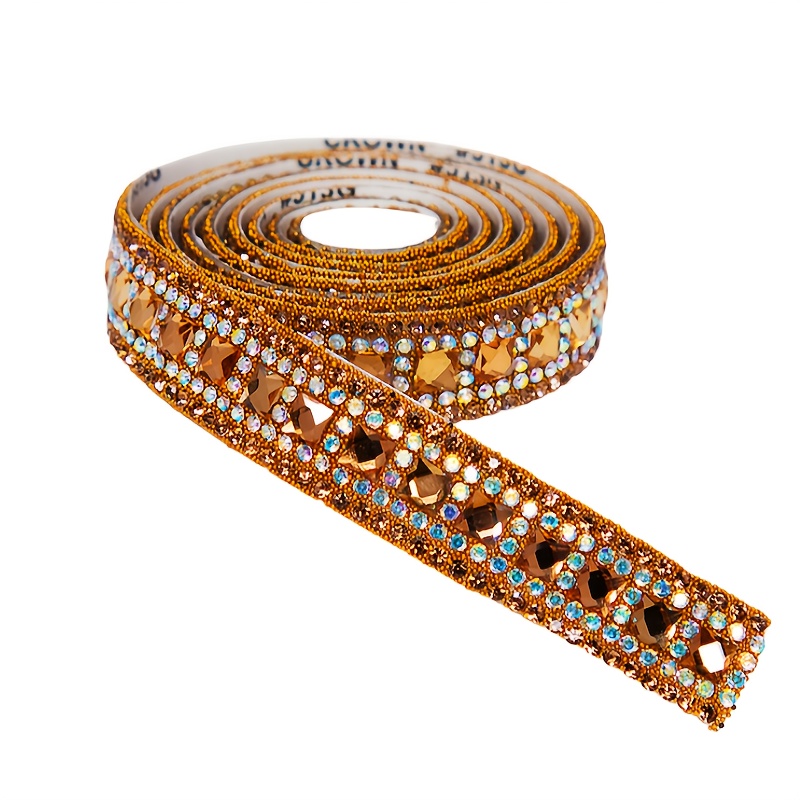E-shop Magisches farbiges selbstklebendes Kristall-Strassband, 1,5 cm Breite 91,2 cm Länge, DIY Bastel-Strassband für Geschenkverpackung,