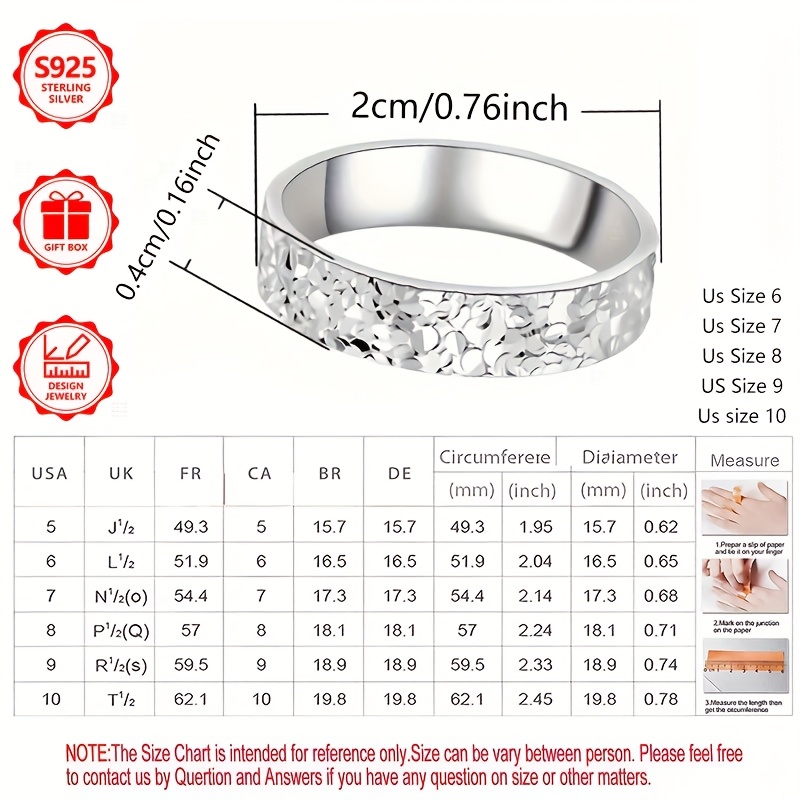 925 Silver Broken Ice Starlight Ring Couple's Matching Gift