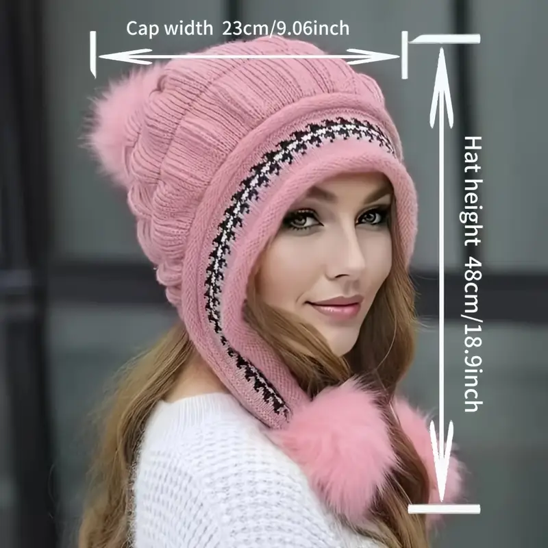 Fantasy Fleece Beanie Mütze mit Ohrenklappen dehnbares Acrylgewebe verstellbare Kappe und Aufbewahrungstasche Handwäsche oder Details 4