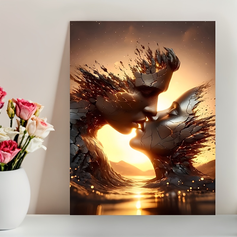 E-shop Raumdekoration 1 Stück lebendiges Liebesthema Leinwanddruck Poster, rahmenloses, wasserdichtes künstlerisches Gemälde, 12 "x16" mit romantischer