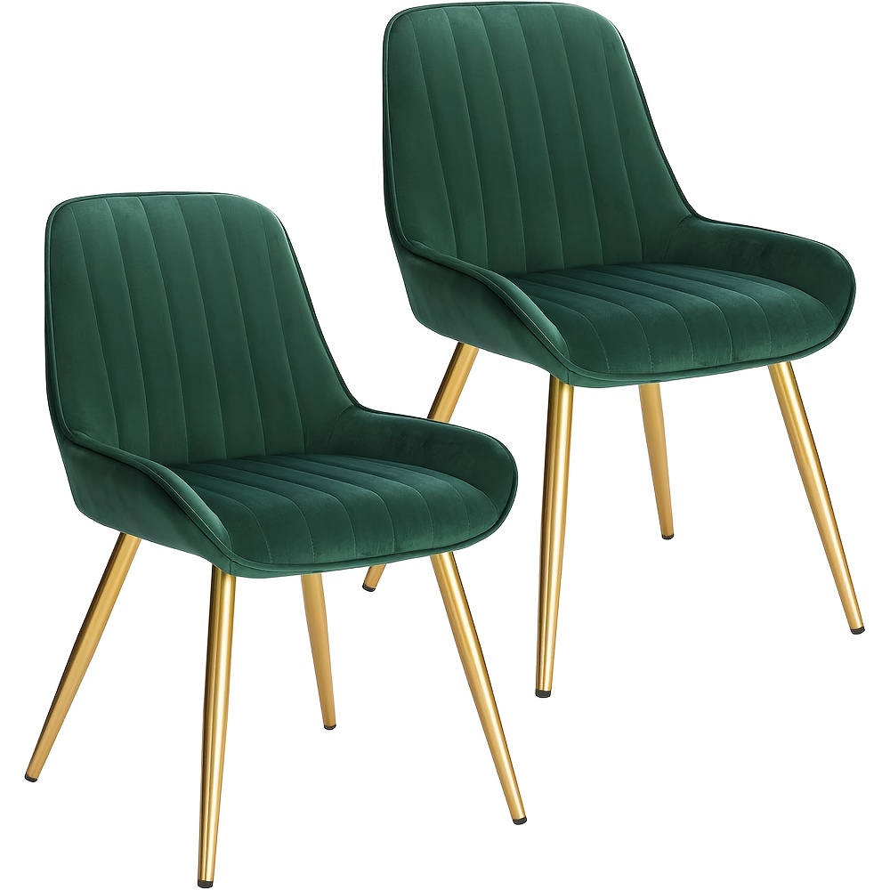 Image of 2pcs Dining Chairs, Retro Kitchen Chair, Living Room Chair, Velvet Seat Retro Chair With Metal Legs, Visitor Chair For Dining Room Living Room Kitchen