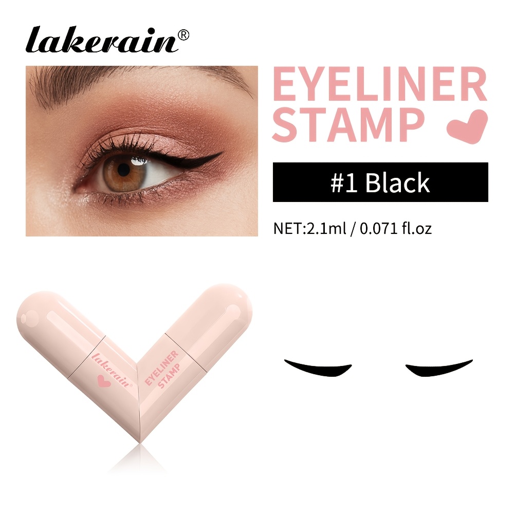 Image of Lakerain Eyeliner Stamp, Heart-shaped Eyeliner Stamp, Defines The Eyeliner, Long-lasting Colour, And Portable, Essential For Spring, Essential For Summer, 2.1ml