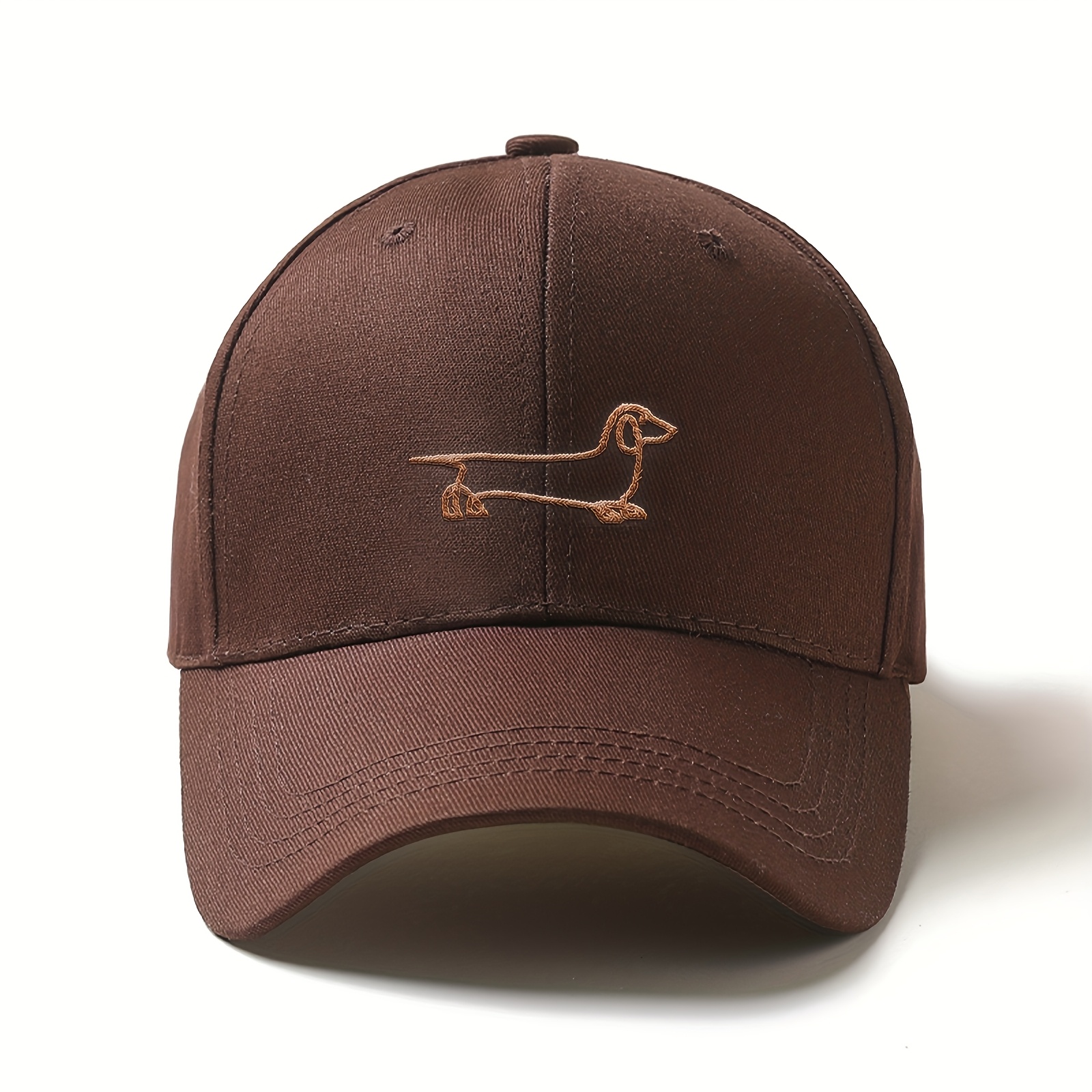 TEMU A Cute Embroidered Dachshund Baseball - Designed In A Minimalist Style, Made Of Lightweight, Available In Multiple Colors, Suitable For Men And