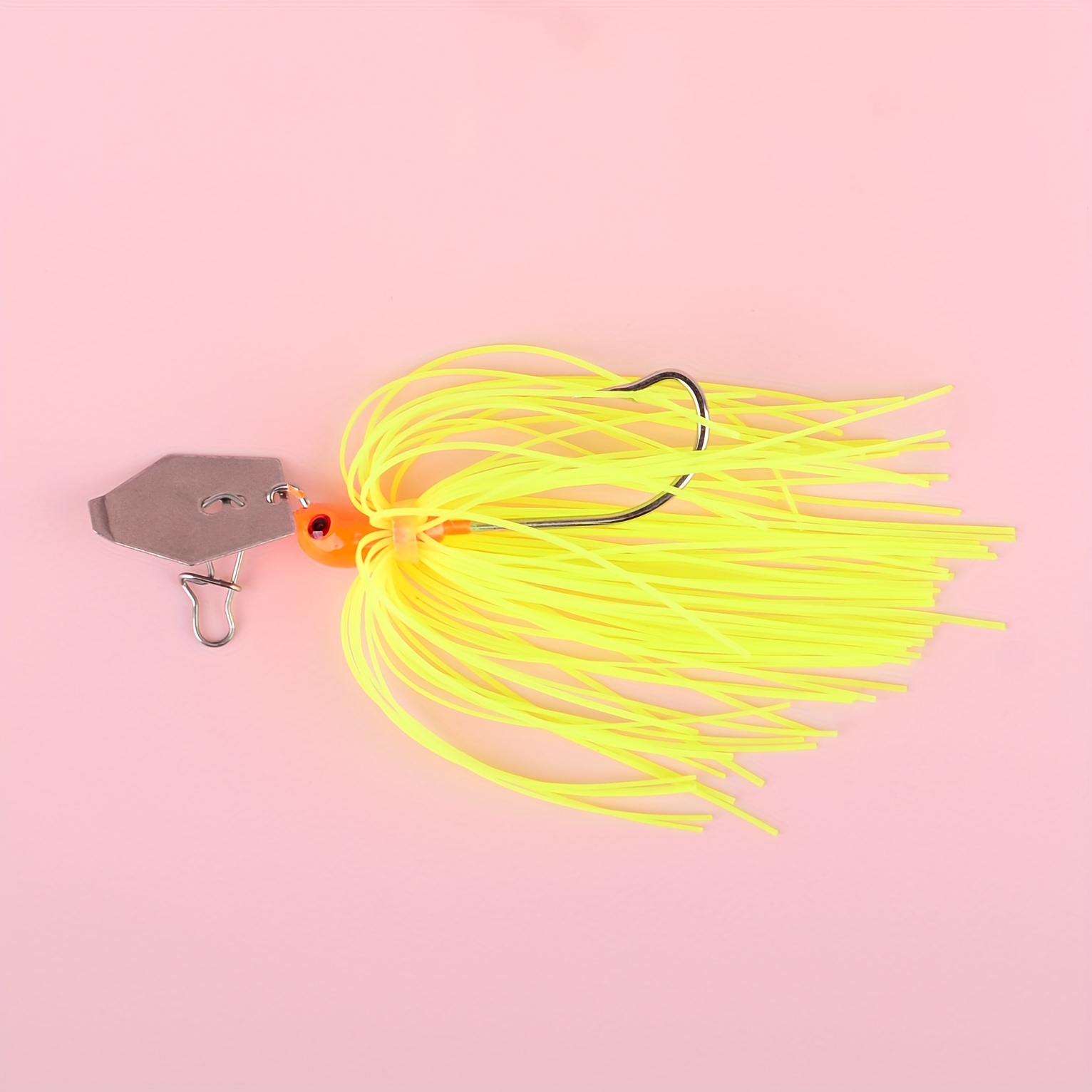 TEMU 1pc Spinner Bait Fishing Lures Kit Pesca Weedless Metal Blade Rubber Jig Head Hook Wire Spinnerbait