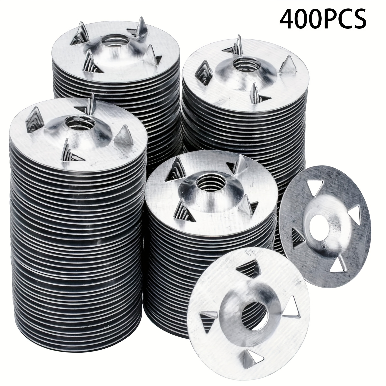 TEMU 400pcs Rondelles en Mousse pour Panneaux de Plaque Mousse, Rondelles Métalliques pour Fixation et Installation