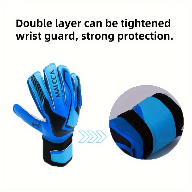 [Durable Goalkeeper Gloves] Durable, Non-Slip Goalkeeper Gloves - Strong Grip, Professional Finger Protection, Mixed Colors (Orange/Black, Blue/Black, Green/Black), Sports Gloves|Professional Gloves|Adjustable Closure