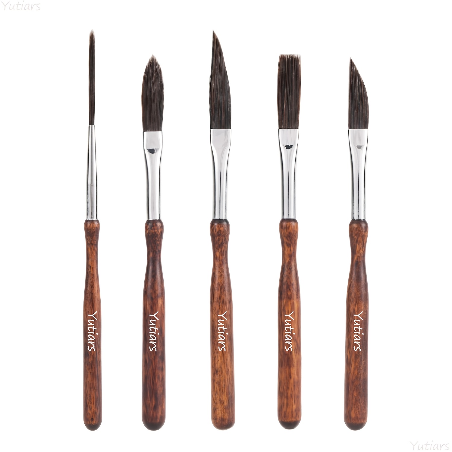 TEMU Yutiars 5pcs Nylon Brushes Precision Fine Detailing Paint Brushes For Diy Art Acrylic Watercolor Oil Gouache Face Painting