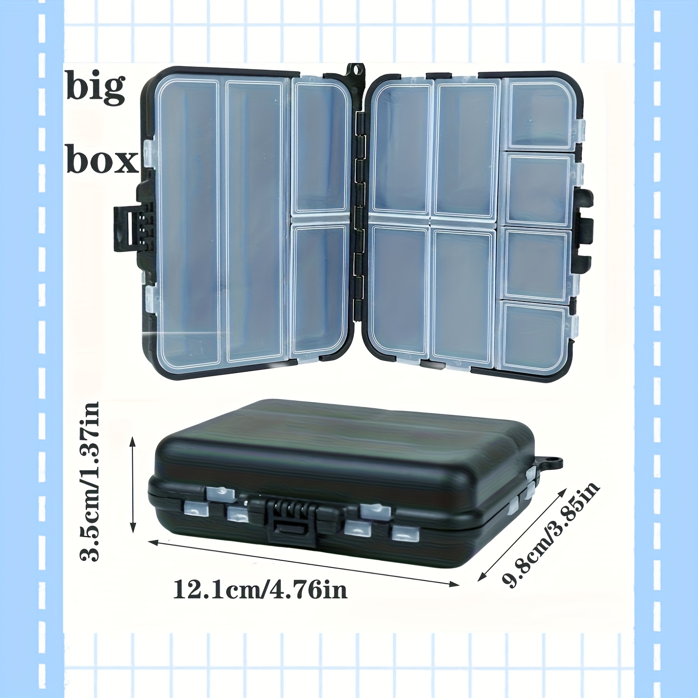 double sided fishing tackle box portable organizer bait Temu Ireland