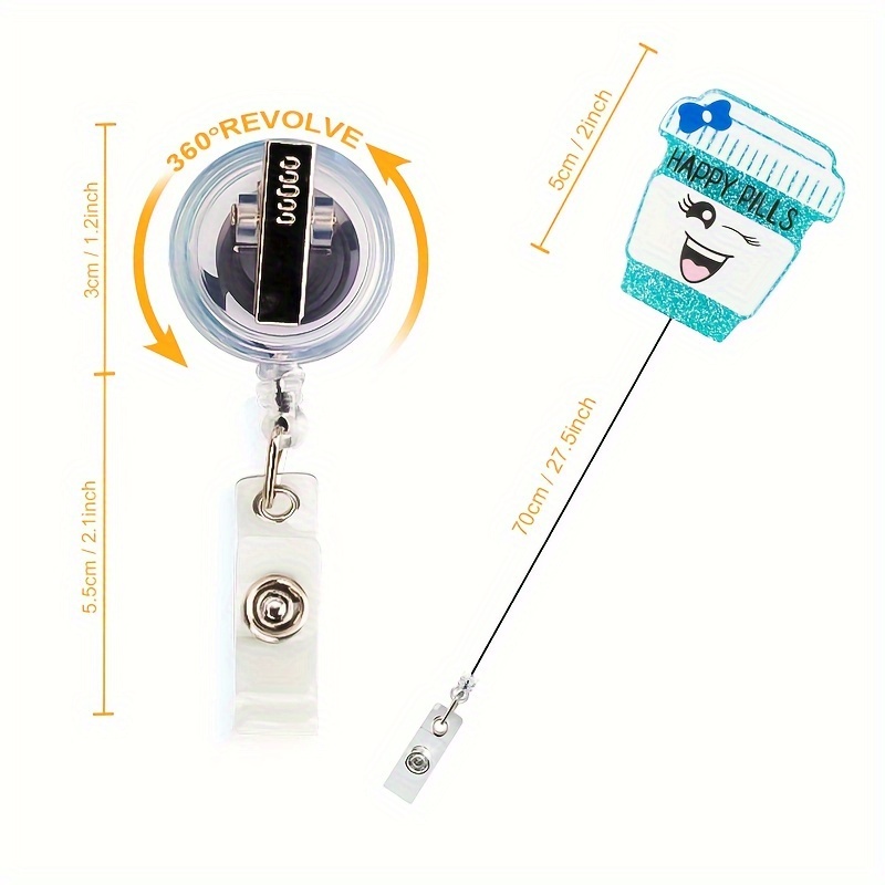 Happy Pills Nursing Badge Reel - Stylish Holder for Nurses - Perfect Medical Assistant Gift,Temu