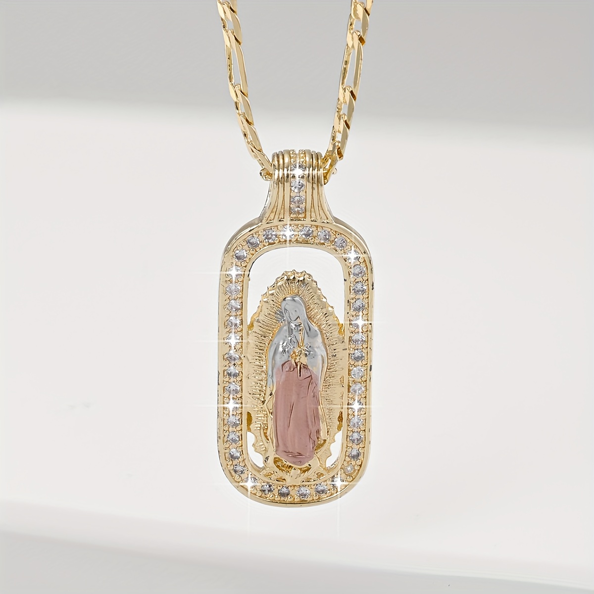 E-shop Modische Anhänger-Halskette, 14K vergoldenet mit Zirkonia, Alltags- und besonderes Anlass-Schmuck, Weihnachtsgeschenk, Schmuck mit religiösen