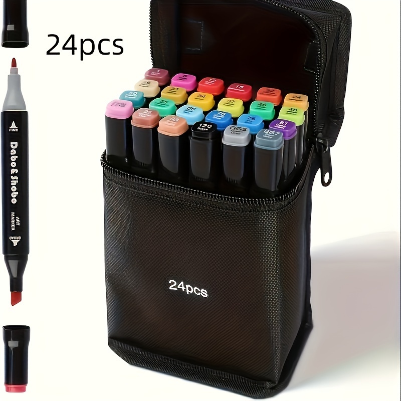 

24/30/36/40/48 Colors Dual Tip Art Markers Set - Permanent, Quick-drying, Art Supplies For Drawing, Sketching, Coloring, And Underlining - Ideal For Artists, Designers, And Hobbyists