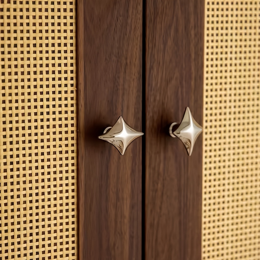TEMU 4 Vintage Brass Cabinet Door Handles, Drawer Handles, Alloy Handles, Decorative Furniture Hardware For Kitchen Cabinets, Bedroom Dressers And