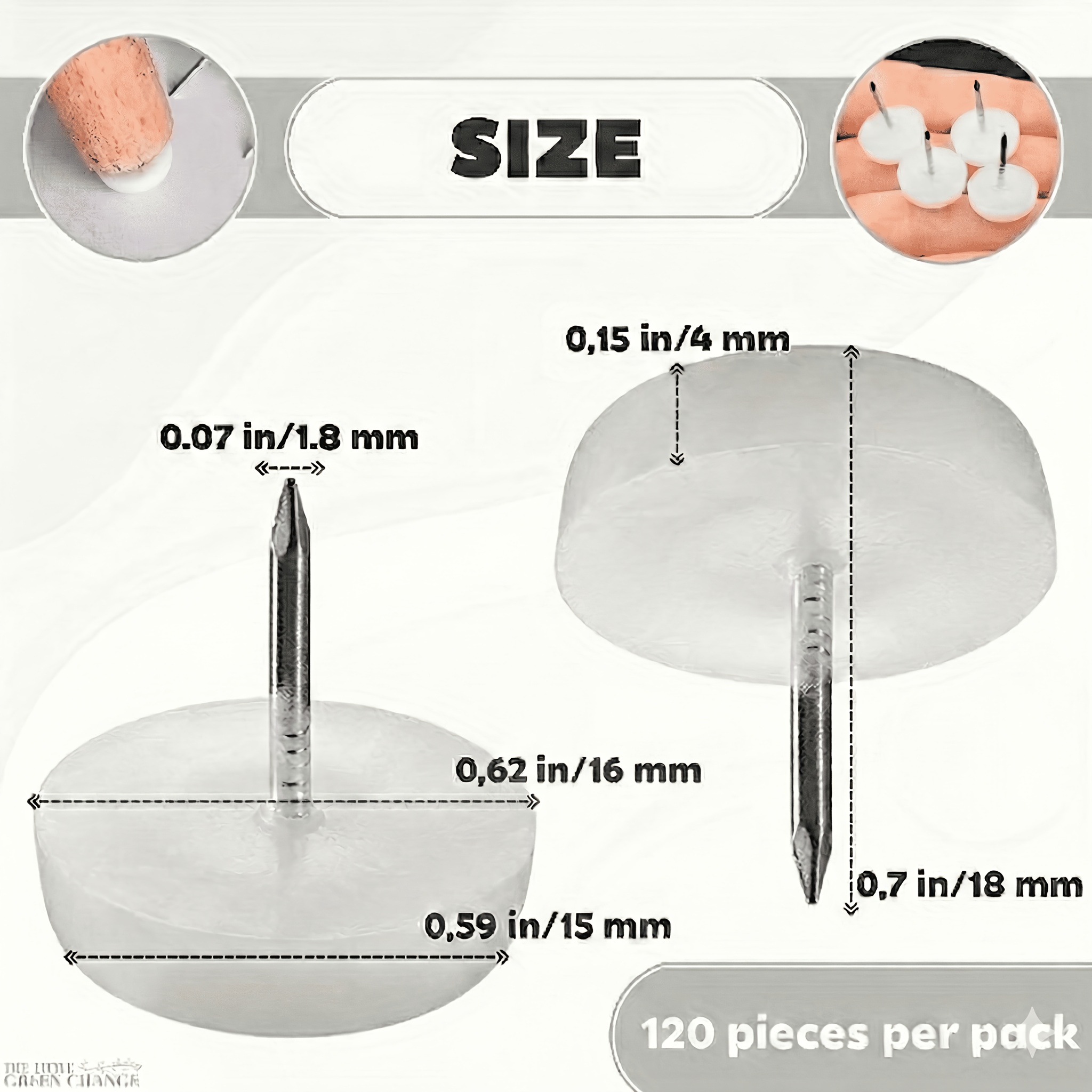 TEMU 120 Piezas de Deslizadores de Muebles de Nylon con Tornillos de Metal - Protectores Redondos de 16mm para Patas de Sillas en Pisos de Madera,