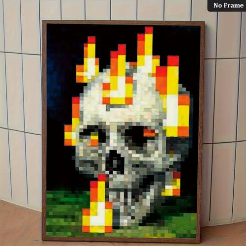 póster 2d, 1 pieza, , vertical, retro, de pixel art de - sin , gótico, para habitaciones, , dormitorio, baño, comedor, decoración de en casa - de pared en impreso a máquina, regalo para , 2d