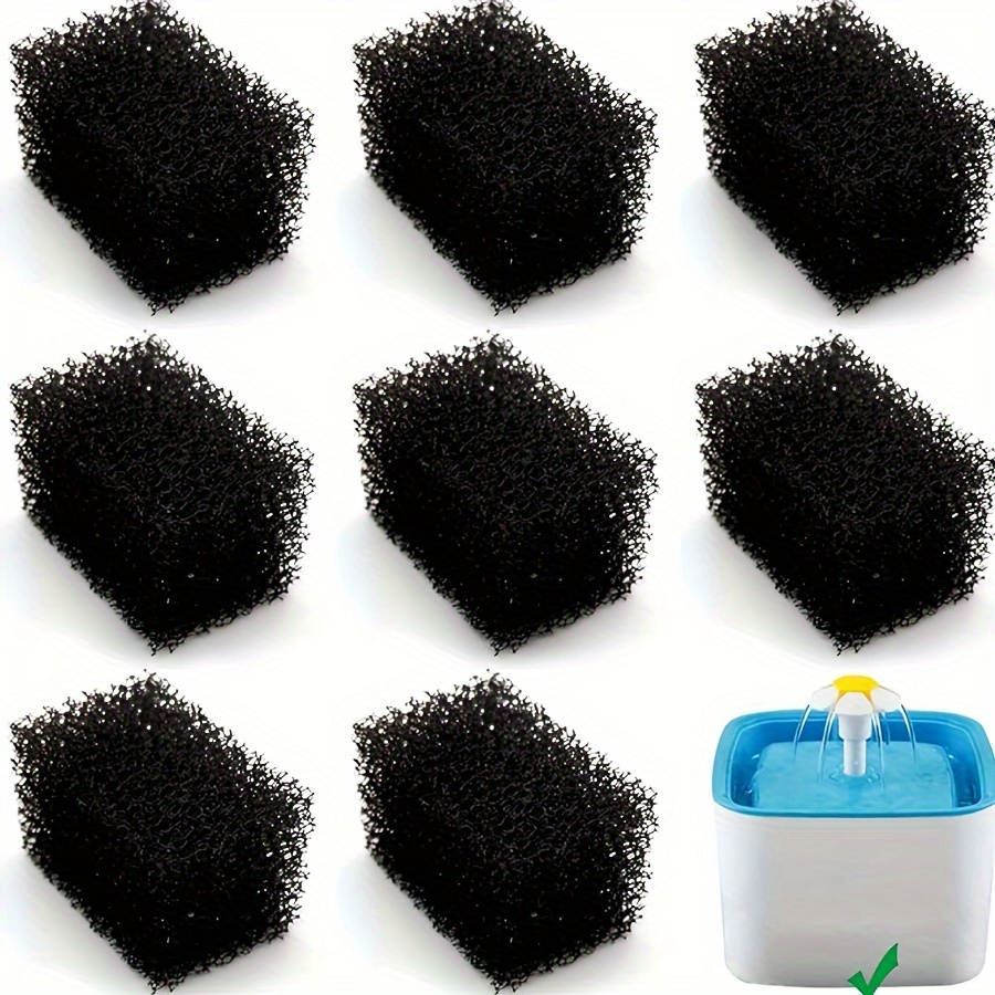 

8pcs Pre-filter Sponge Replacement Parts, Compatible With 84oz/2.5l Automatic Cat Fountain