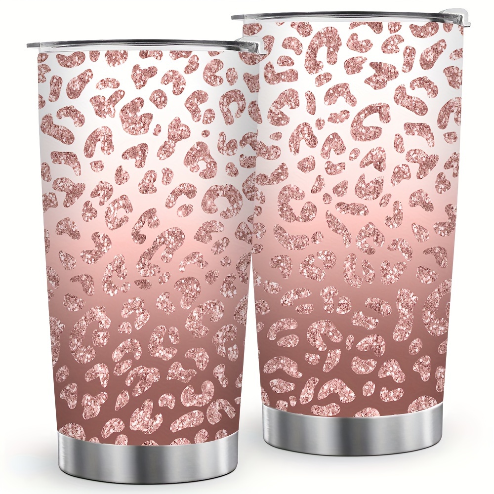 

1pc, Leopard Print 20oz Stainless Steel Tumbler With Lid - Insulated Water Bottle For Hot And Cold Drinks - Perfect For Outdoor Travel And Valentine's Day Gift