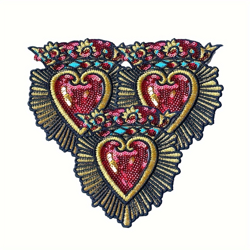 

Sequin Embroidered Patches, Iron-on Applique For Diy Fashion Clothing Accessories, 1-pack, Multicolor