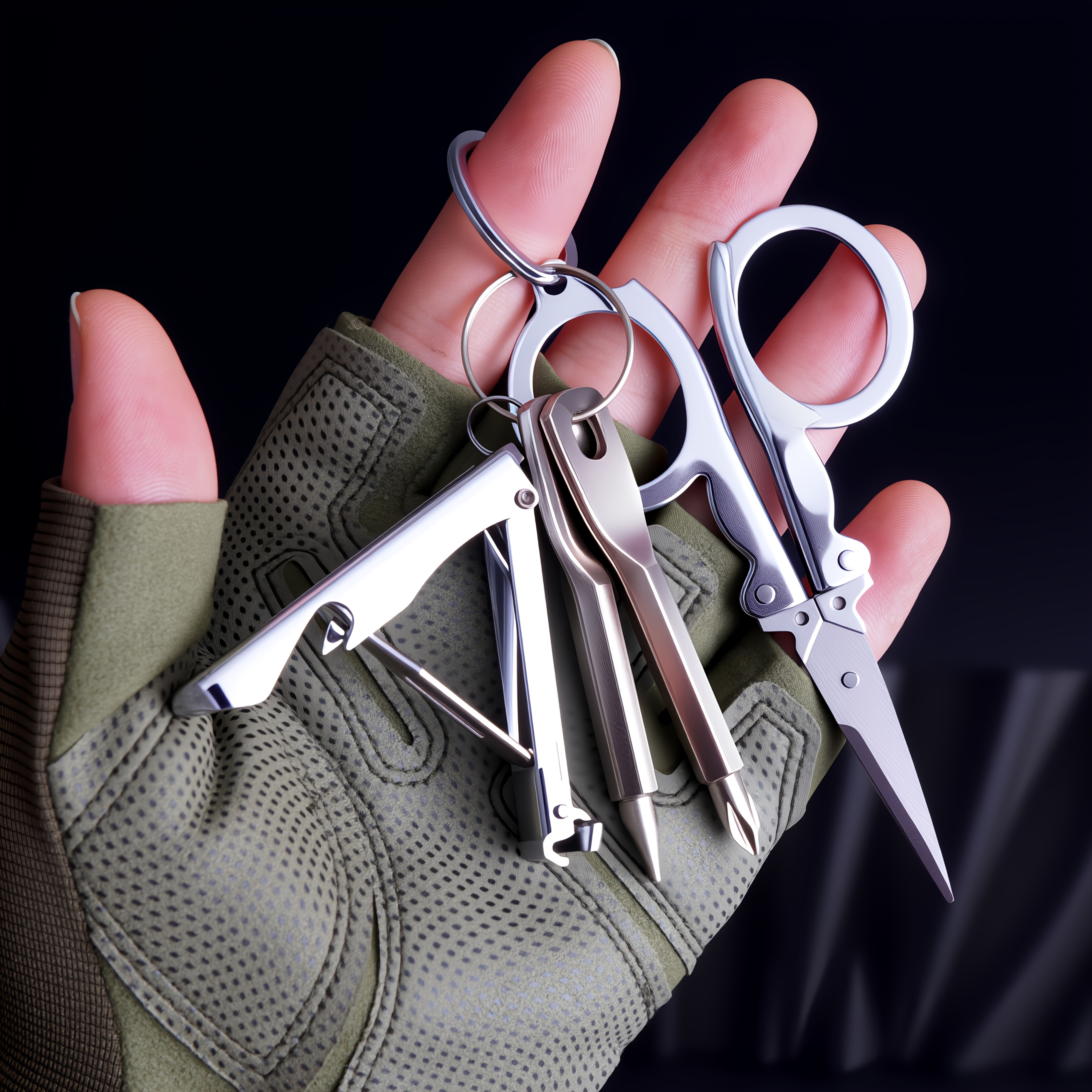 Multi-Functional EDC Tools Portable Keychain Set for Outdoor Enthusiasts