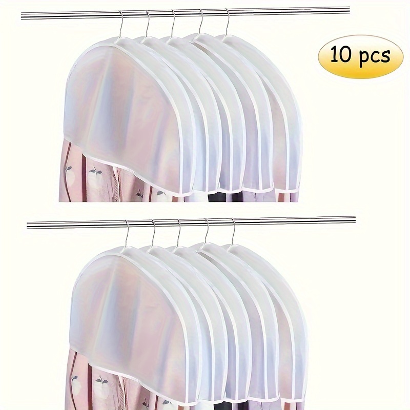 

10-pack Clear Garment Shoulder Covers, Transparent Pvc Suit Protector Bags, Portable Clothing Storage Organizers For Shirts, Suits, Dresses, Coats - Bedroom, Closet, , Home, Dorm Use