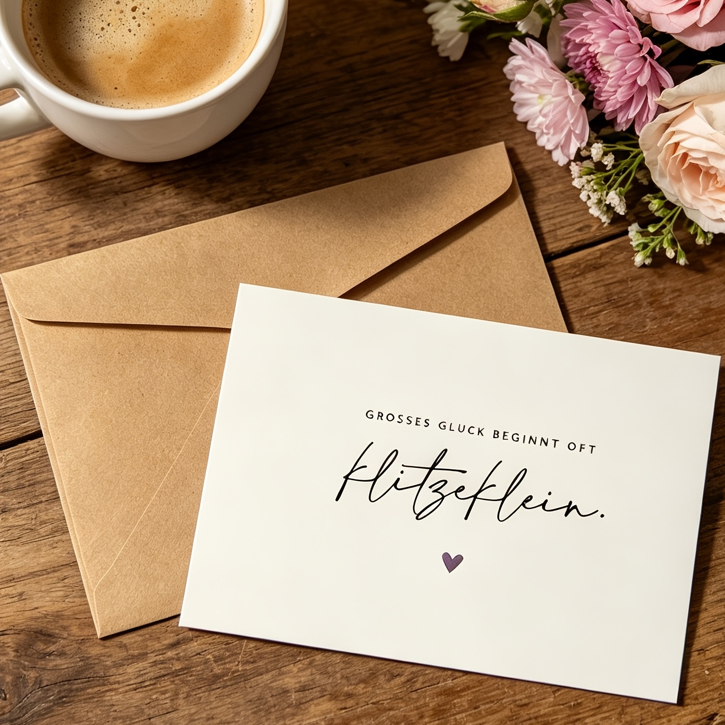 A German Greeting Card - Perfect For Baptisms, (like A ), Or Valentine's Day. Ideal For New Parents, , Or Relatives To Fresh