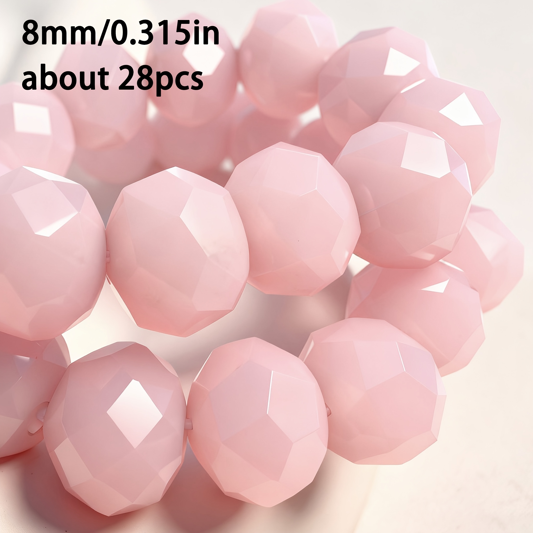 Beads And Bead Assortments, Approximately 52/38/28pcs, 3x4/5x6/6x8mm, Pink Jade-colored Shiny Flat Beads, Exquisite Pierced Loose Beads, High-quality Luxurious Beads