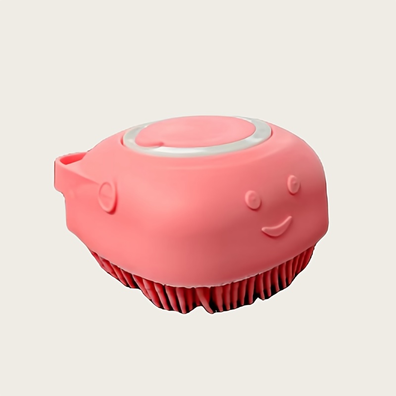 TEMU Pet Shampoo Brush With Shampoo Storage - Silicone Massage Rubber Bath Brush For Dogs And Cats, Ideal For Grooming And Hygiene, Pet Grooming Tool