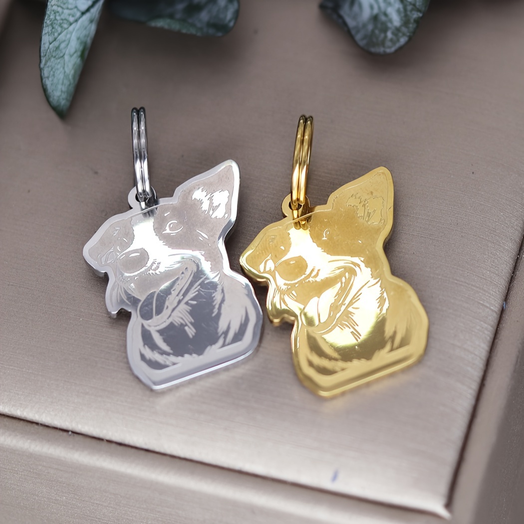 Custom Jack Russell Terrier Tag Keychain, Engraved Pet ID Tag