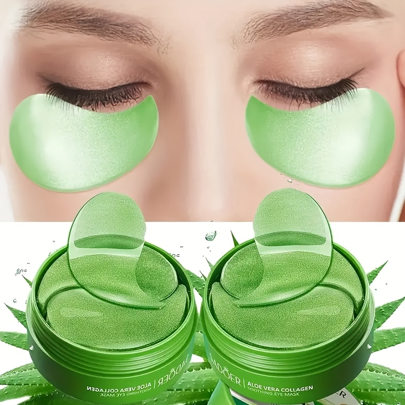 120pcs/2 Boxes of Collagen Aloe Facial Mask - Moisturizing And Nourishing Eye Care, Emitting Radiance, Improving The Appearance of Eye Light Beige, Making Eye Light Beige Soft And Smooth