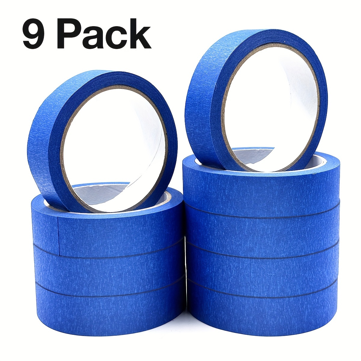 

Blue Painter Tape: 9 Rolls Of Masking Tape With Adhesive Backing, Ideal For Home, Office, School, Diy Art, Crafts, And Labels - 0.94 Inch X 65 Feet, Total 590 Feet